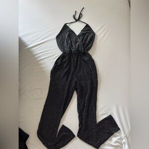 Charlotte Russe Shimmering Black Jumpsuit